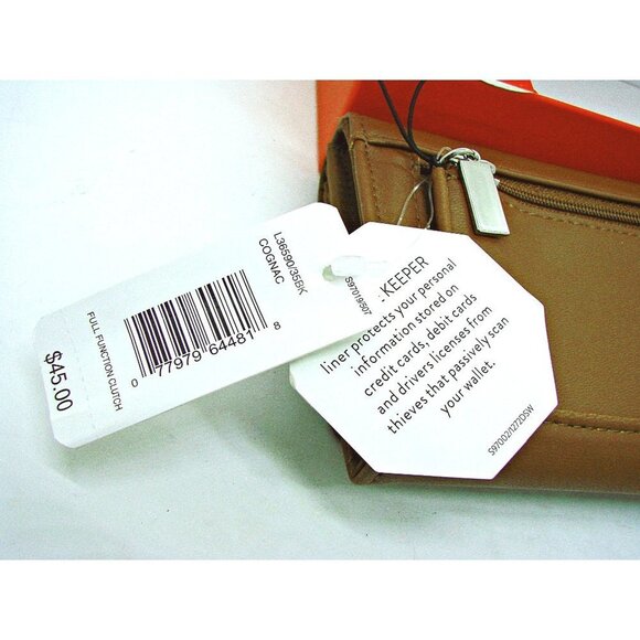 Kim Rogers Full Functional Clutch Wallet With Safe Keeper Liner RFID Cognac NIB - Picture 9 of 11